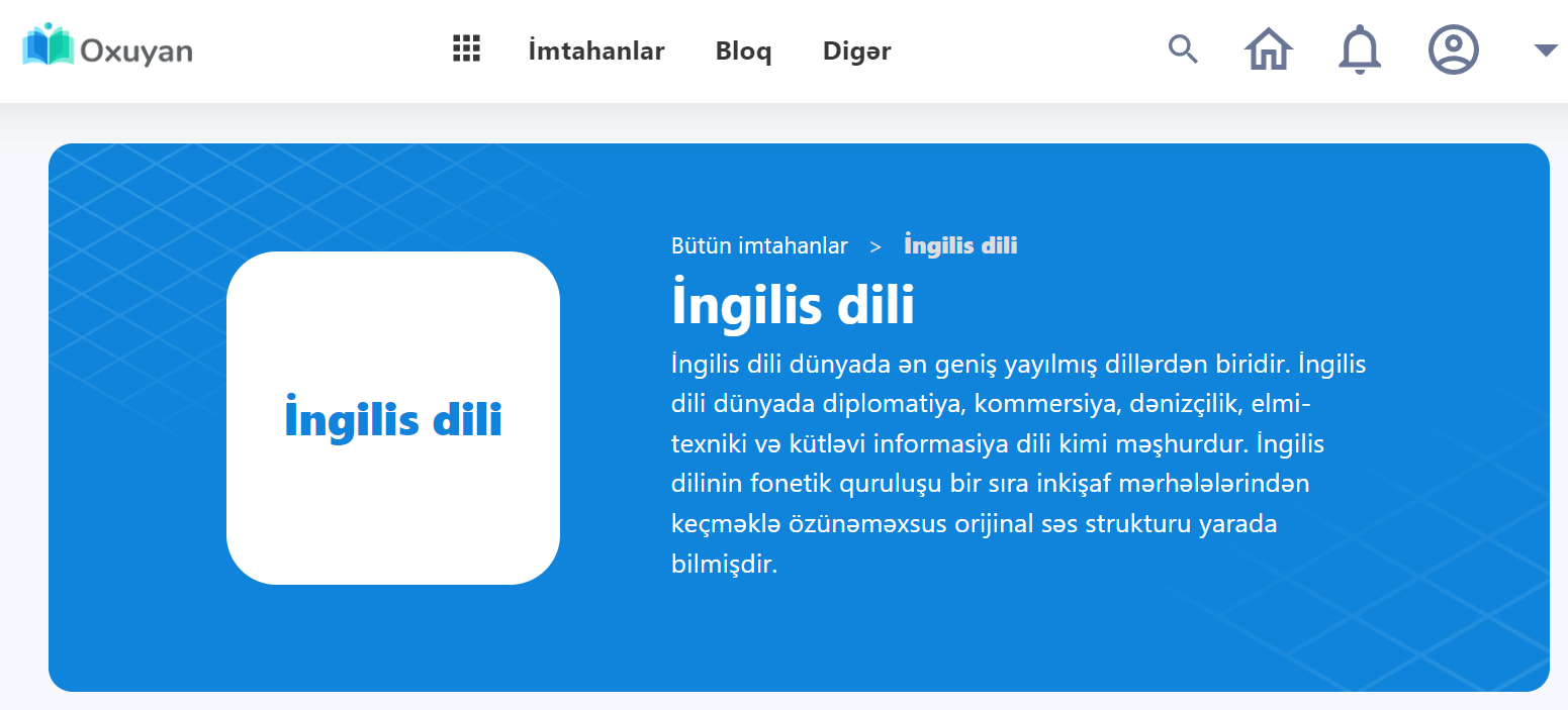 onlayn ingilis dili testləri, ingilis dili imtahanları