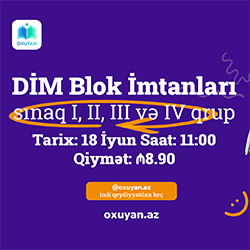 Oxuyan komandasının sınaq DİM Blok imtahanına tələsin!