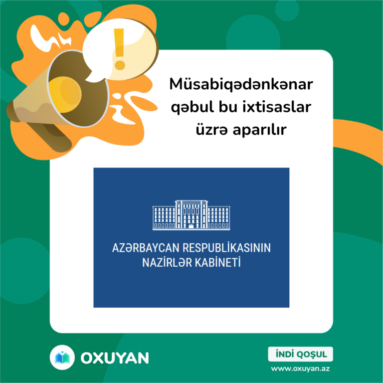 Müsabiqədənkənar qəbul bu ixtisaslar üzrə aparılır